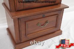 Wooden 8 Gun Cabinet Safe Furniture Rifle Shotgun Firearms Storage Security Lock