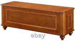 Wooden Bench with Gun Rifle Weapons Storage Chest Dark Brown