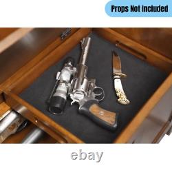 Wooden Gun Storage Bench Hidden Compartment Classic Traditional Furniture Brown