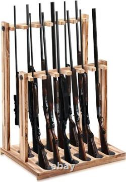 Wooden Rifle Rack Floor Standing Holder Indoor Rifle Gun Display Rack Organizer