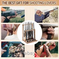 Wooden Rifle Rack Floor Standing Holder Indoor Rifle Gun Display Rack Organizer