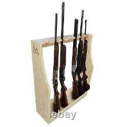 Wooden Standing Floor Gun Display Rack Rifle Shotgun Storage Organizer Holder