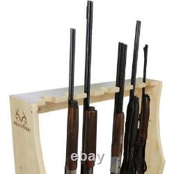 Wooden Standing Floor Gun Display Rack Rifle Shotgun Storage Organizer Holder