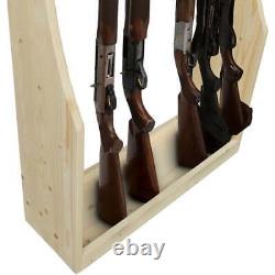 Wooden Standing Floor Gun Display Rack Rifle Shotgun Storage Organizer Holder