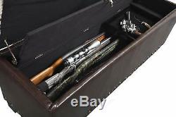 XL Gun Safe Hidden Rifle Shotgun Pistol with Cowhide Lock Storage Bench Furniture