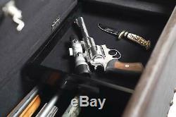 XL Gun Safe Hidden Rifle Shotgun Pistol with Cowhide Lock Storage Bench Furniture