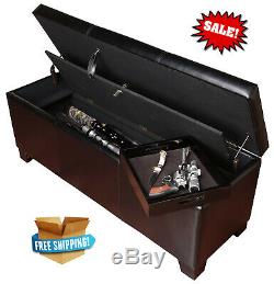 XL Gun Safe Hidden Rifle Shotgun Pistol with Lock Storage Bench Seat Furniture