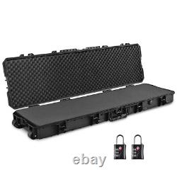 Xcceries 53 Hunting Rifle Long Gun Hard Case Waterproof Roller TSA Padlock