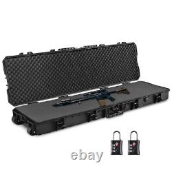 Xcceries 53 Hunting Rifle Long Gun Hard Case Waterproof Roller TSA Padlock