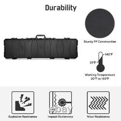 Xcceries 53 Hunting Rifle Long Gun Hard Case Waterproof Roller TSA Padlock